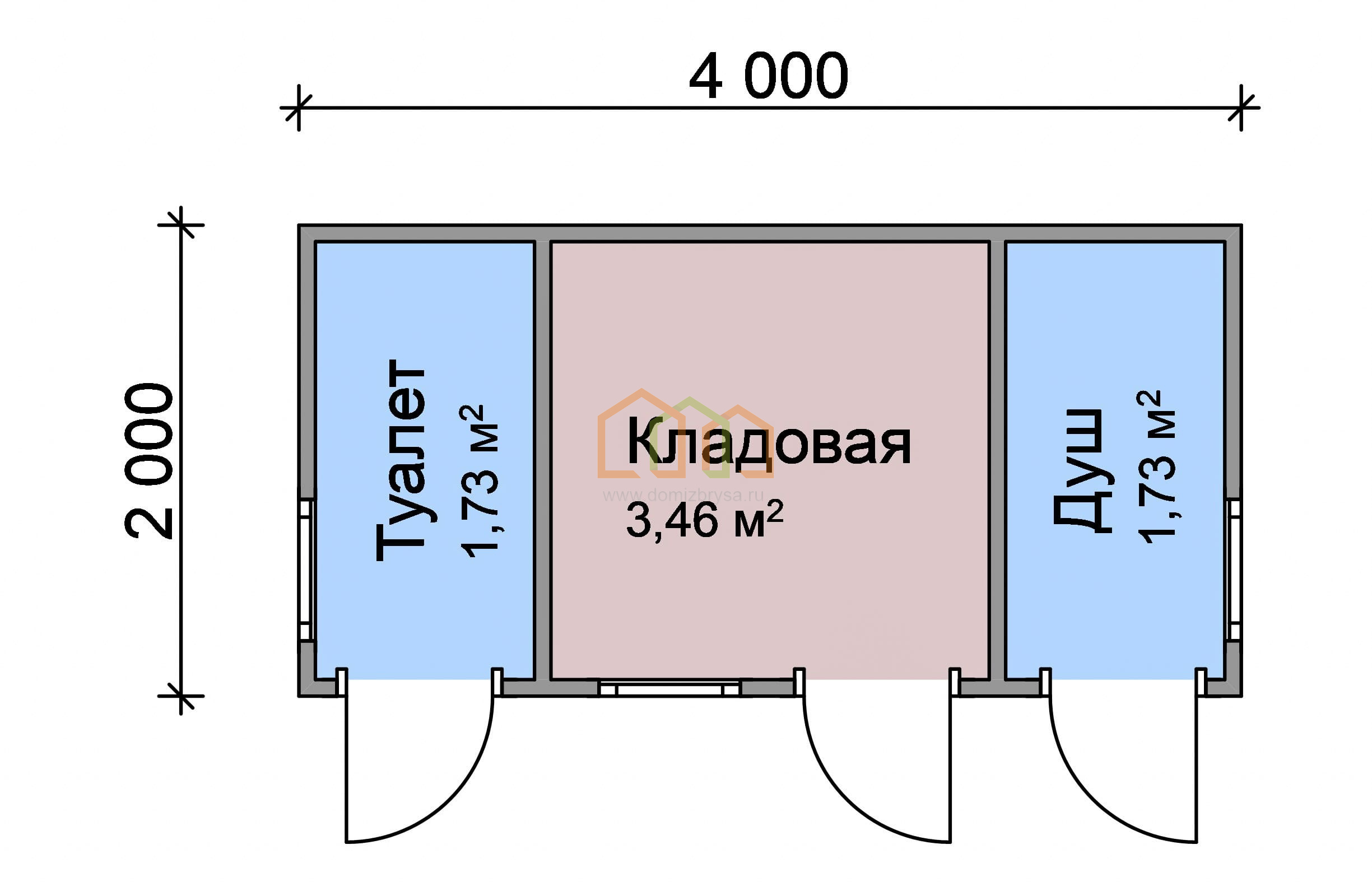 Туалет душ хозблок 3 в 1 чертежи